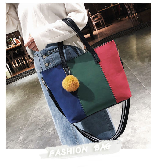 Fashion Ladies Bag PU Leather Women Handbags Wide Strap Tote (WDL0705)