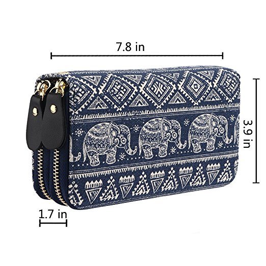 Women′s Clutch Wallet Card Holder Double Zipper Larger Capacity Clutch Wallet Card Holder Wallets Ladies Fashion Clutch (WDL01080)