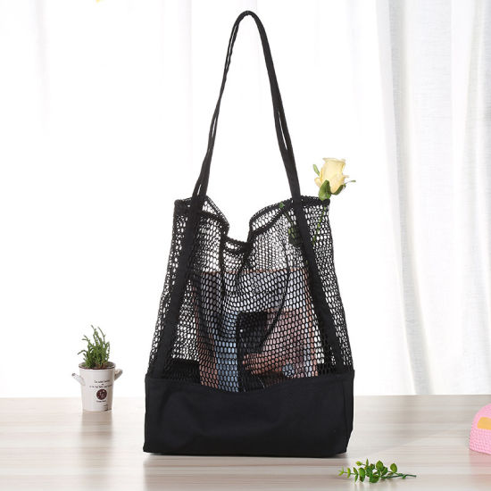 Lady Handbag Women Canvas Handbag Fashion Net Tote Bag Brand Canvas Handbag Lady Tote Fashion Shopping Bag