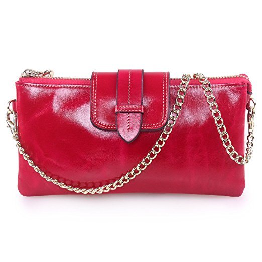 Clutch Wallet Card Holder Purse Wallet Coin Pcoket with Chain Leather Wallet Ladies Mini Purse with ID Window (WDL01100)