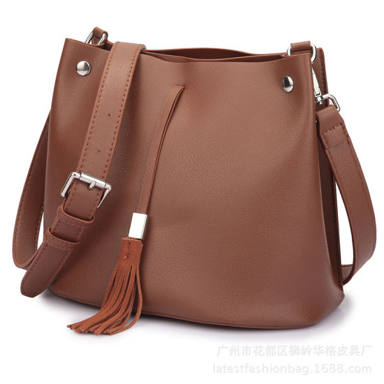 New Arrival Ladies Handbag Bucket Bag Tassels Shoulder Bag Women Bag (WDL0997)