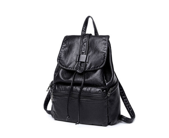 Basic Lady Backpack Washed PU Leather Daily Pack (WDL0818)