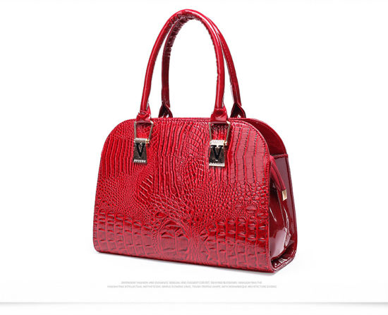 Luxury Women Bag Crocodile Shinning PU Leather Ladies Handbag (WDL0859)