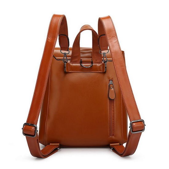 Preppy Style Lady PU Leather Backpack School Bag (WDL00932)
