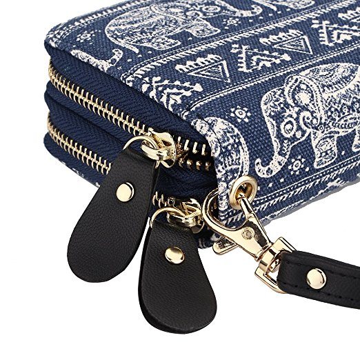 Women′s Clutch Wallet Card Holder Double Zipper Larger Capacity Clutch Wallet Card Holder Wallets Ladies Fashion Clutch (WDL01080)