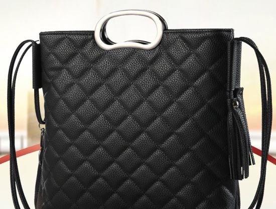 Metal Handle Fashion Lady Bags Simple Handbags Embroidering Bag Women Bag PU Leather Handbags (WDL0145)
