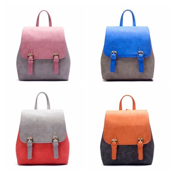 Sweet Hit Color Teenager Girl PU Leather Backpack (WDL0912)