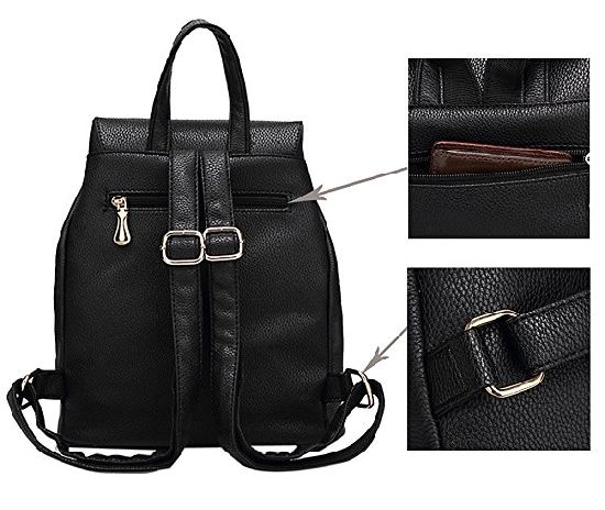 Fashion Lady PU Leather High Quality Backpack Nice Design Backpack School Student Backpack (WDL0551)