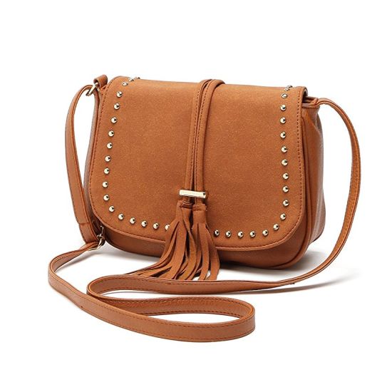 Fashion Tassel Rivet Decoration Lady Handbag Nice Designer Bag (WDL0243)