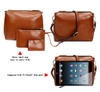 leather para-striped shouider strap bag for women